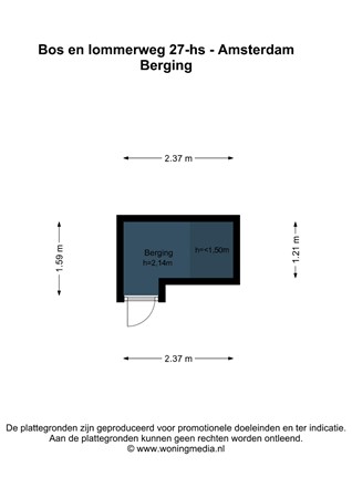 Floorplan - Bos en Lommerweg 27h, 1055 DK Amsterdam